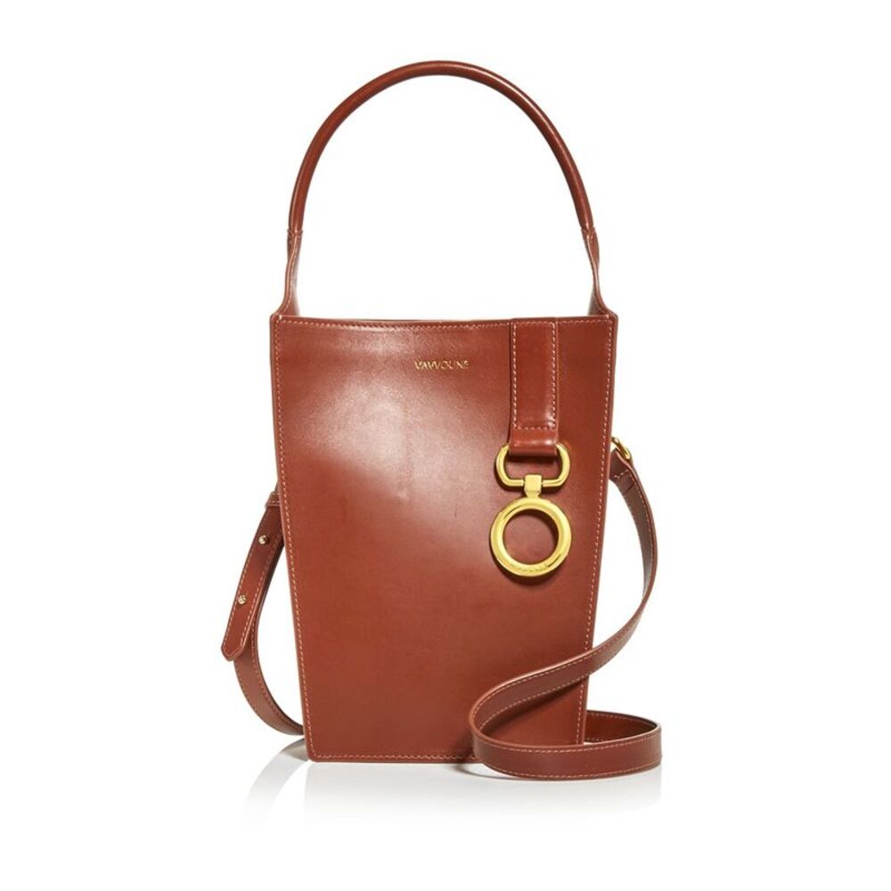 VAVVOUNE Women's Brown Solid Single Strap Crossbody Handbag Purse